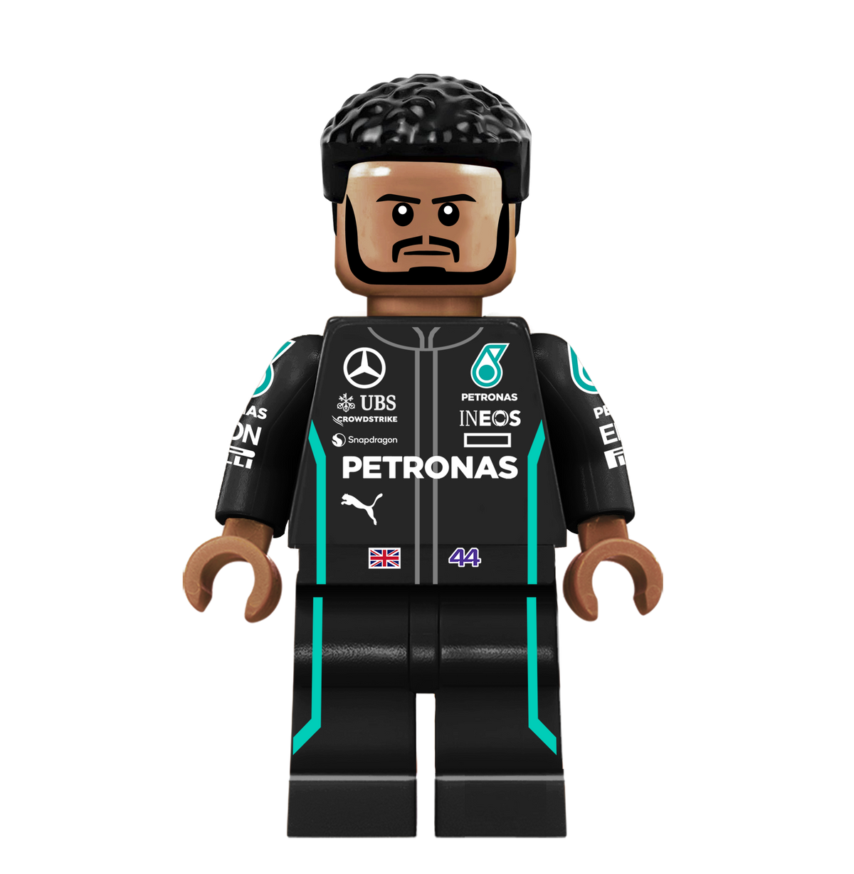 Lewis Hamilton - Famous Minifigs Custom Printed Minifigure product image 1, provided for visual reference and product detail