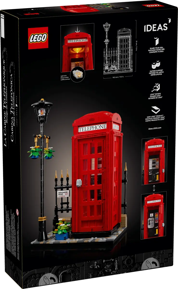 LEGO Ideas 21347 Red London Telephone Box product image 2, provided for visual reference and product detail review