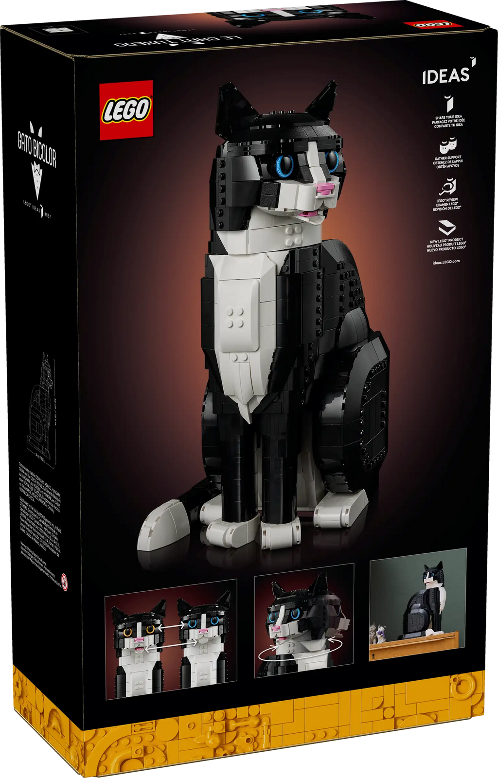 LEGO Ideas 21349 Tuxedo Cat product image 2, provided for visual reference and product detail review