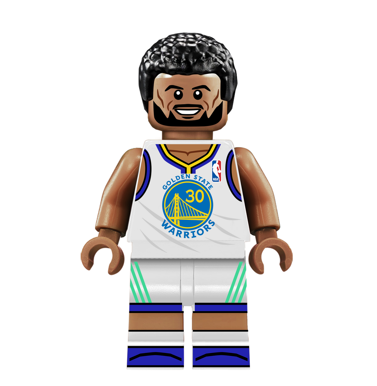 Stephen Curry (HOME) - Famous Minifigs Custom Printed Minifigure product image 1, provided for visual reference and product