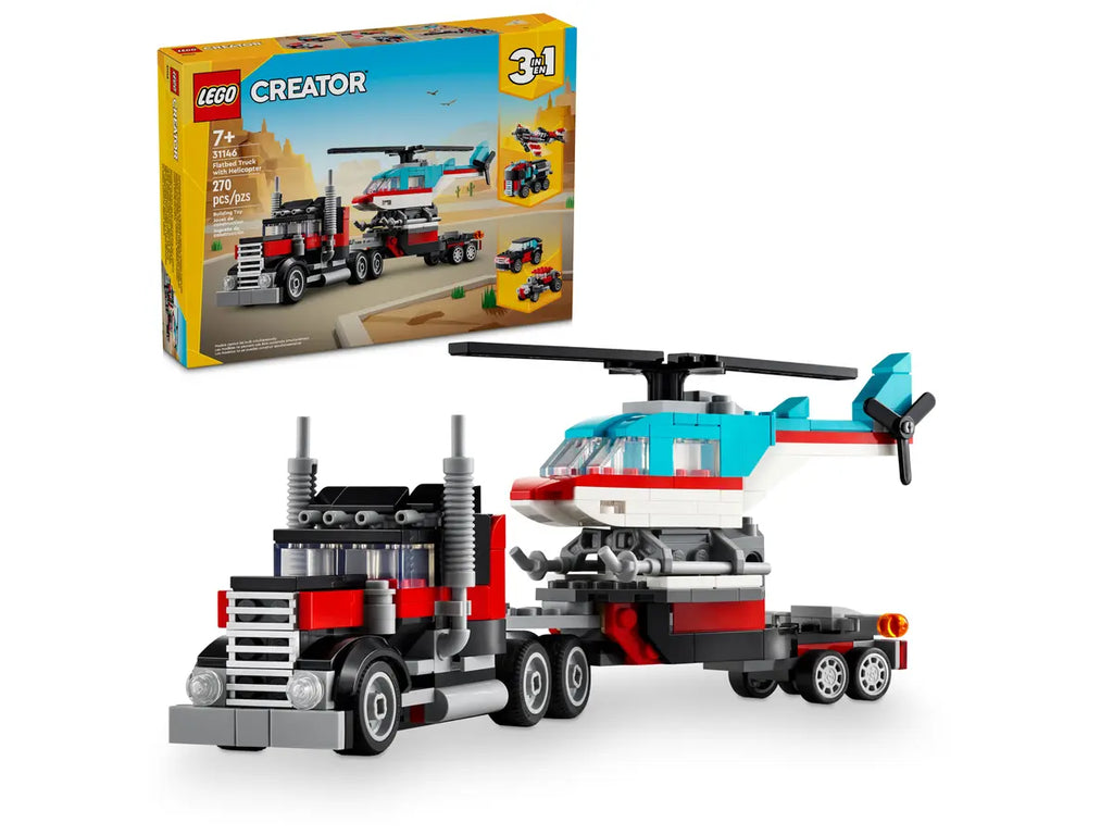 LEGO Creator 3in1 31146 Flatbed Truck with Helicopter product image 1, provided for visual reference and product detail