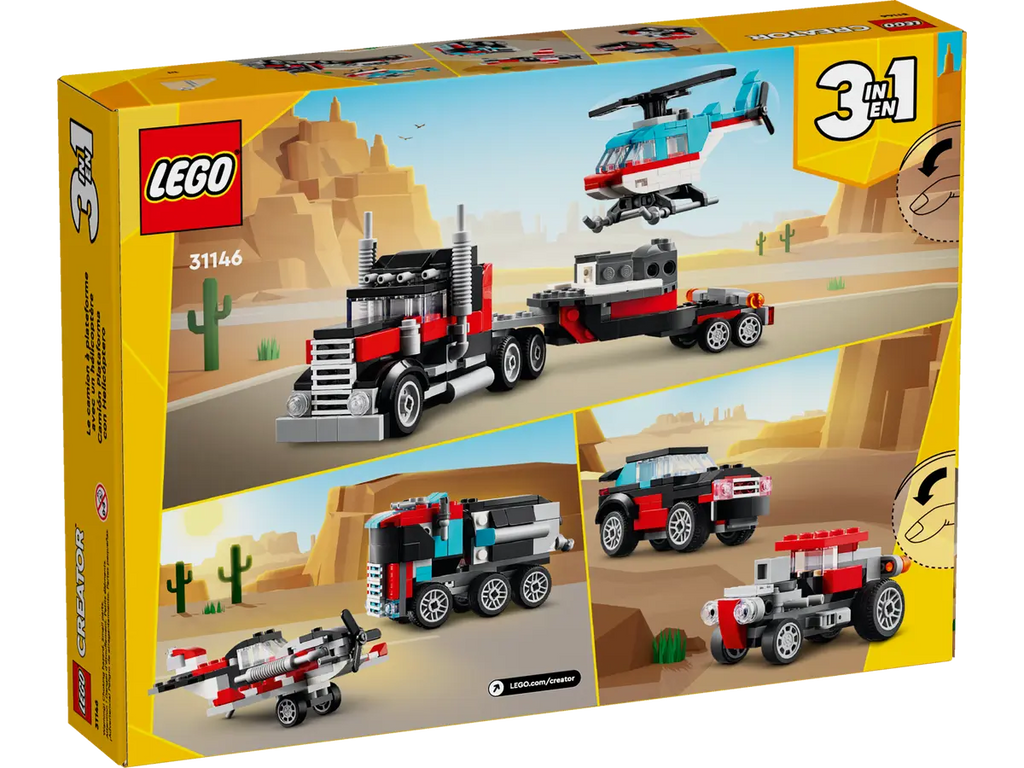 LEGO Creator 3in1 31146 Flatbed Truck with Helicopter product image 2, provided for visual reference and product detail
