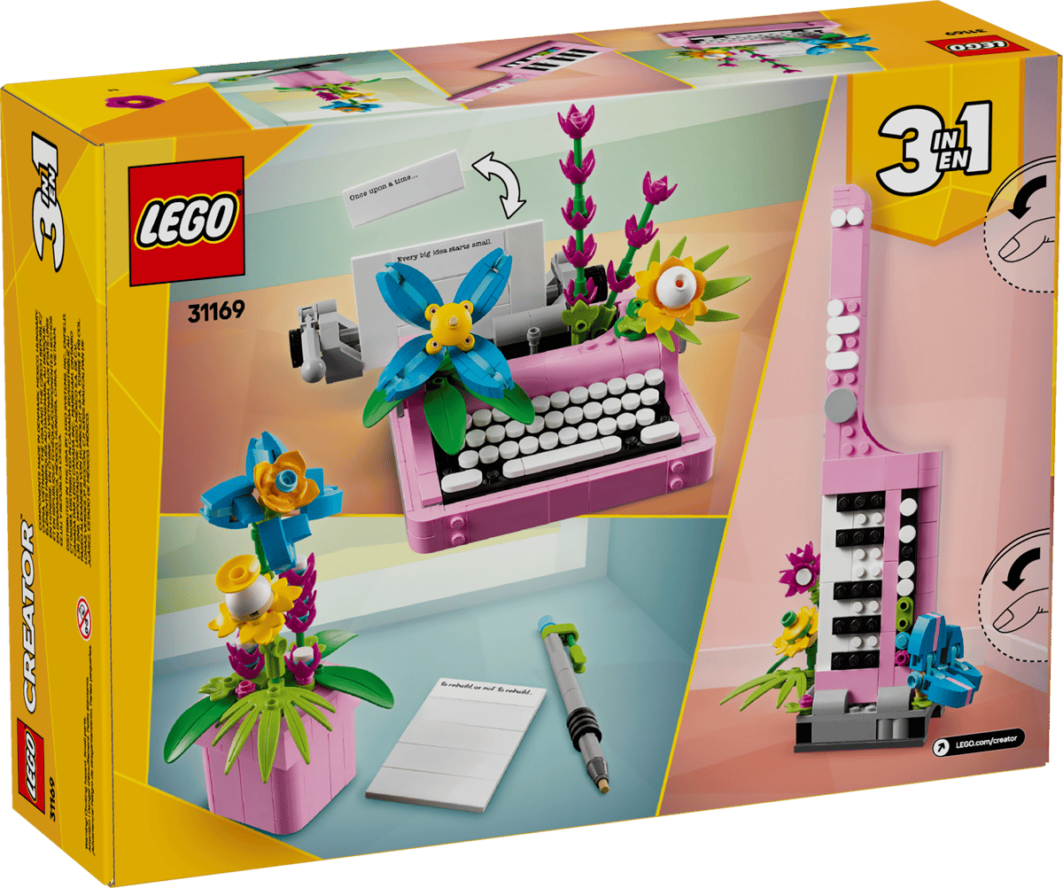 LEGO Creator 31169 Typewriter with Flowers product image 2, provided for visual reference and product detail review