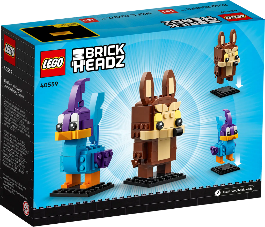 LEGO BrickHeadz: Looney Tunes 40559 Road Runner & Wile E. Coyote product image 2, provided for visual reference and product