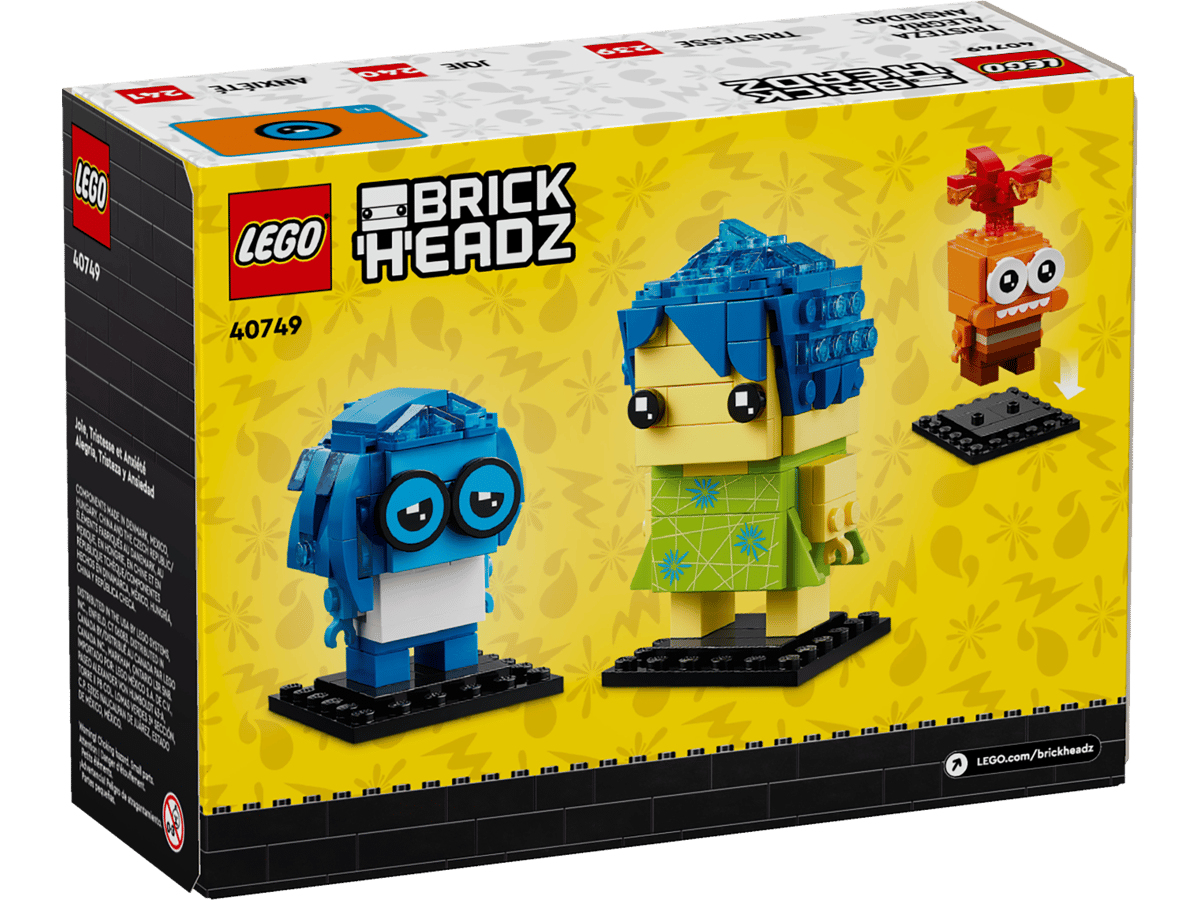 LEGO BrickHeadz 40749 Joy, Sadness & Anxiety product image 2, provided for visual reference and product detail review