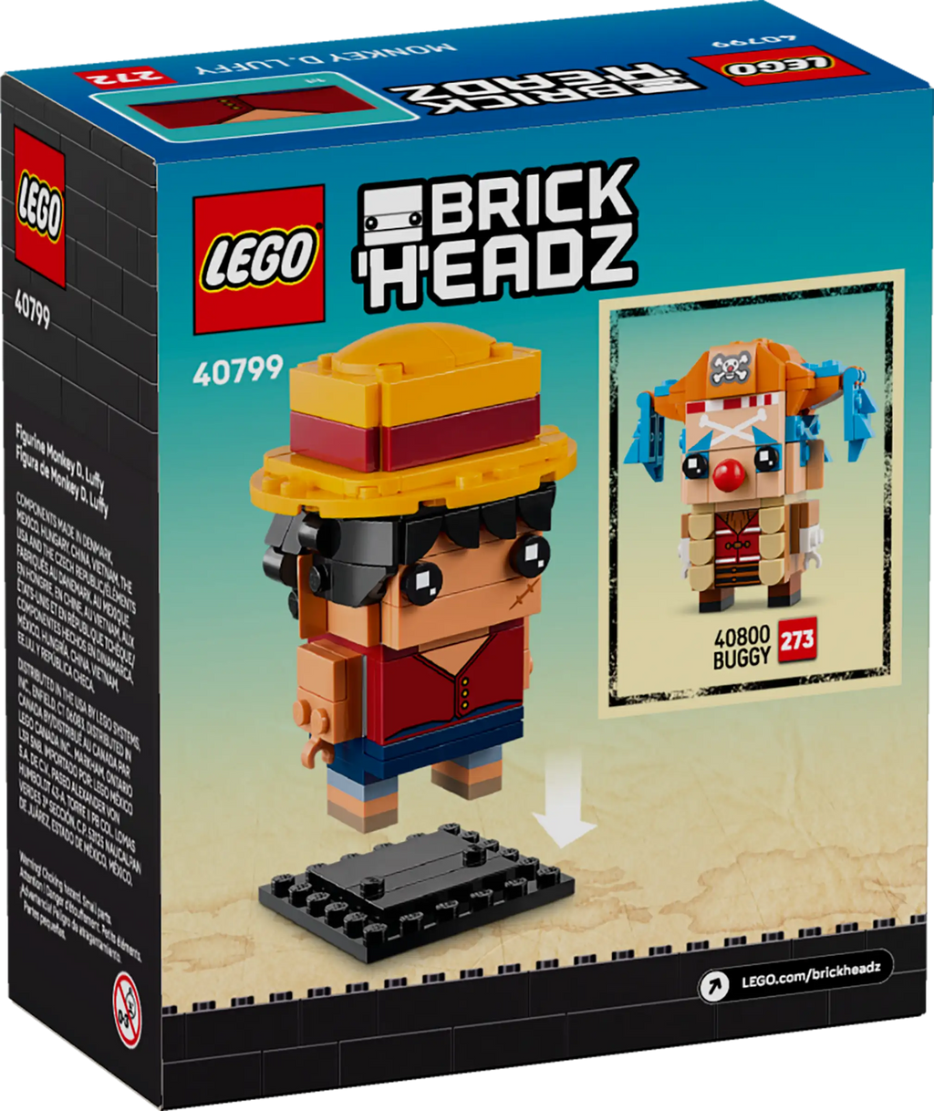 LEGO BrickHeadz: One Piece 40799 Monkey D. Luffy Figure product image 2, provided for visual reference and product detail