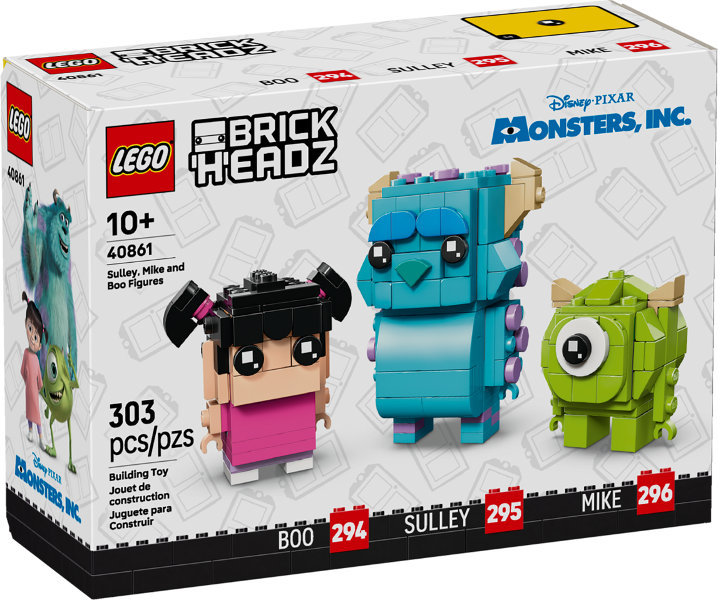 LEGO BrickHeadz 40861 Monsters Inc Sulley, Mike and Boo Figures product image 1, provided for visual reference and product
