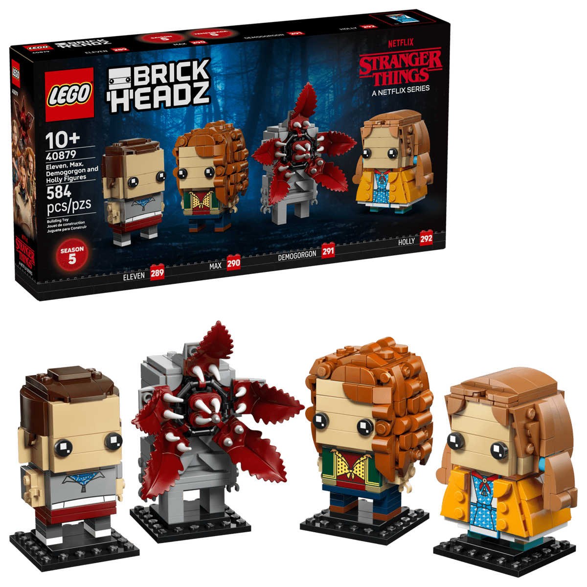 LEGO BrickHeadz 40879 Eleven, Max, Demogorgon and Holly Figures product image 1, provided for visual reference and product