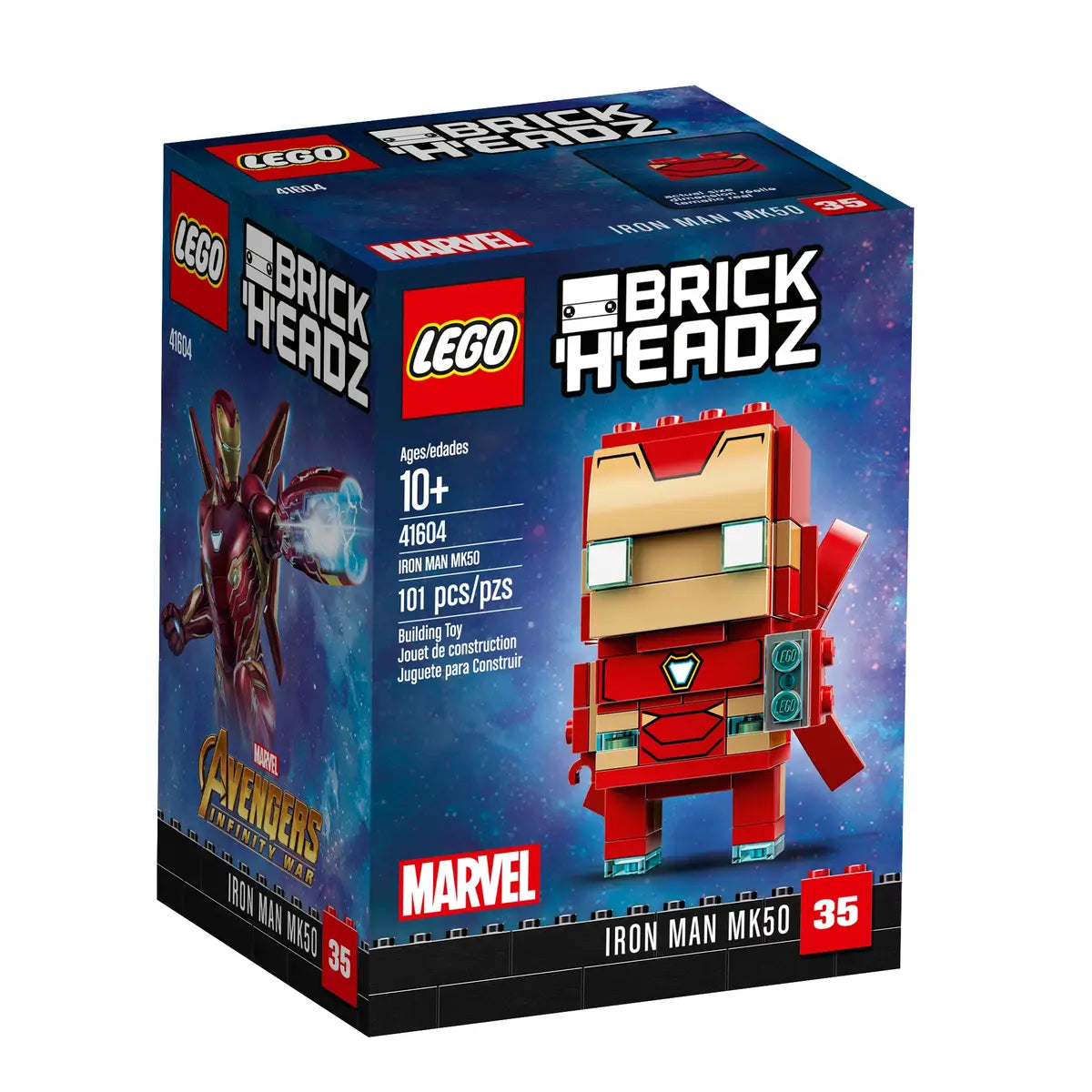 LEGO BrickHeadz: Marvel 41604 Iron Man MK50 product image 1, provided for visual reference and product detail review