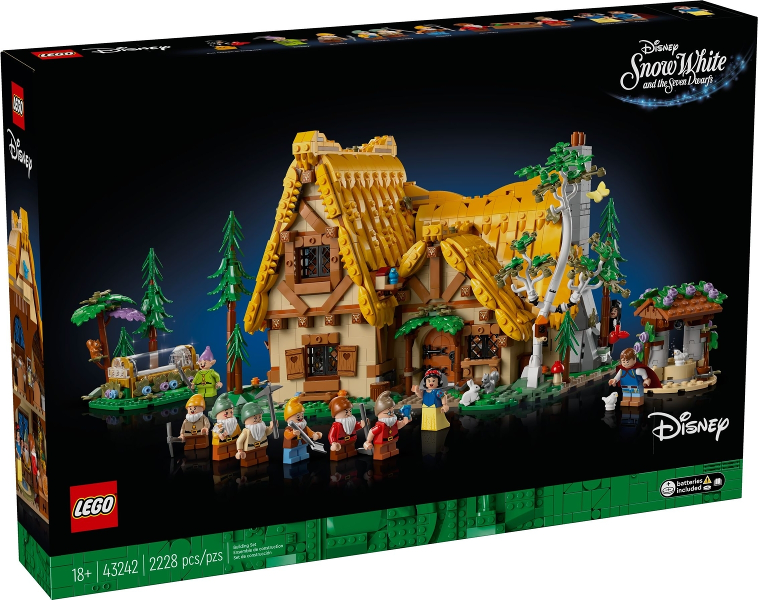 LEGO Disney 43242 Snow White and the Seven Dwarfs' Cottage product image 1, provided for visual reference and product detail