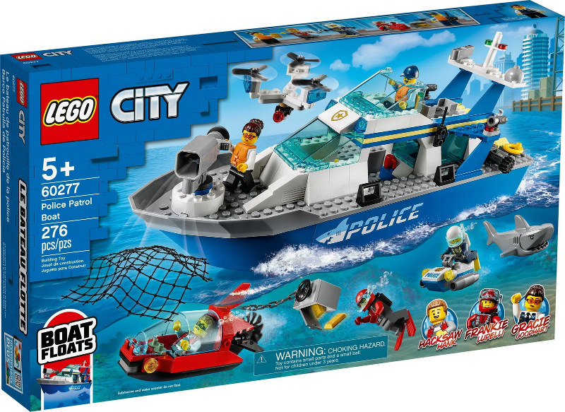 LEGO City 60277 Police Patrol Boat product image 1, provided for visual reference and product detail review