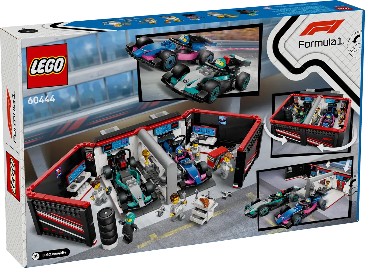 LEGO City 60444 F1 Garage & Mercedes-AMG & Alpine Cars product image 2, provided for visual reference and product detail