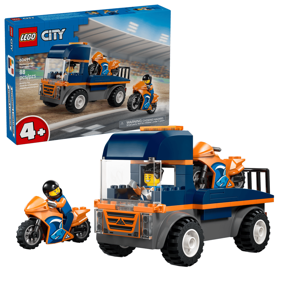 LEGO City 60491 Motorcycle Transporter product image 1, provided for visual reference and product detail review