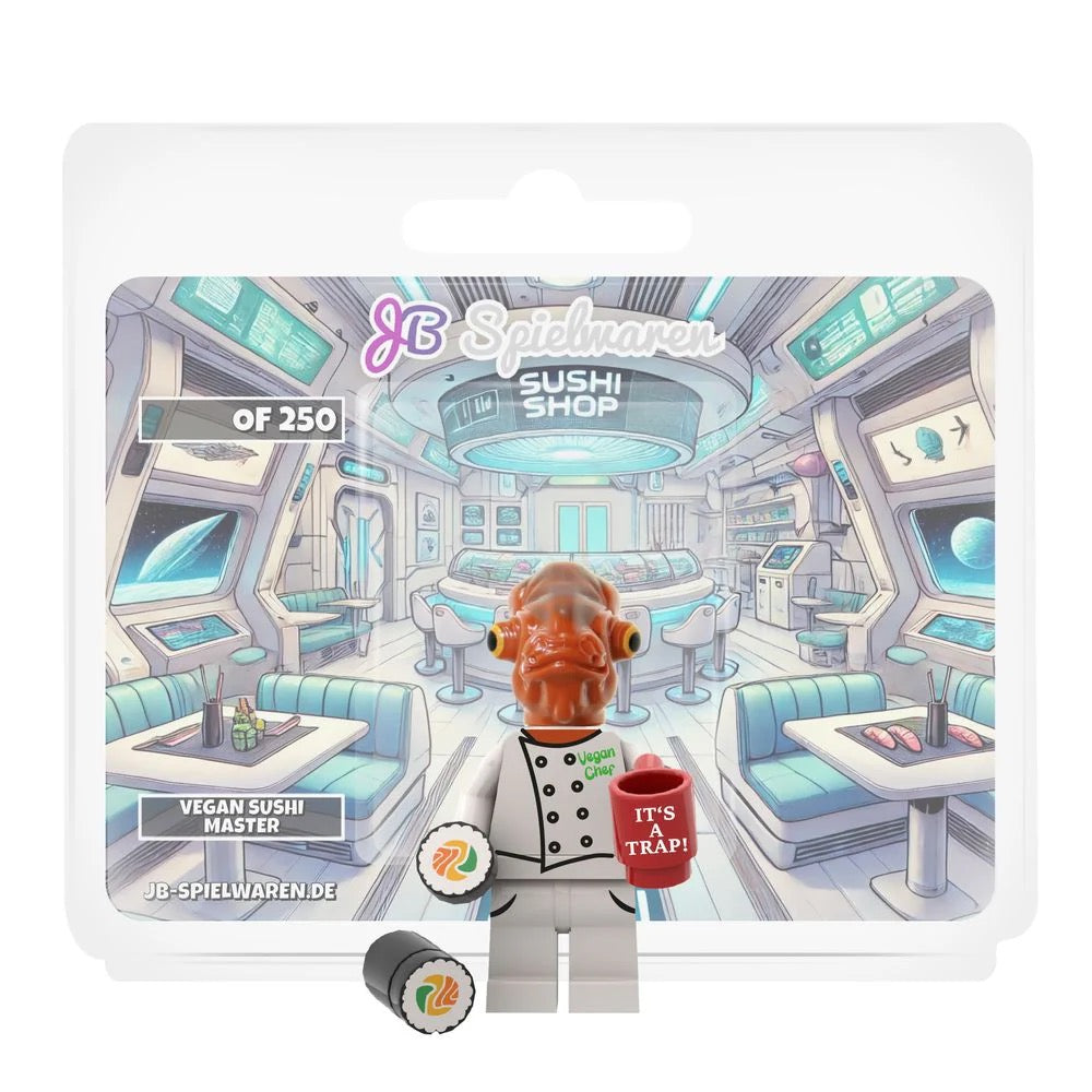 Vegan Sushi Master Custom Minifigure product image 1, provided for visual reference and product detail review