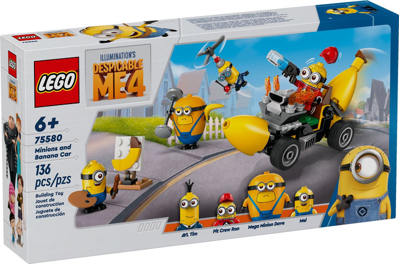 LEGO Despicable Me 4 75580 Minions and Banana Car product image 1, provided for visual reference and product detail review
