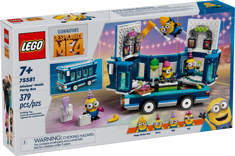 LEGO Despicable Me 4 75581 Minions' Music Party Bus product image 1, provided for visual reference and product detail review
