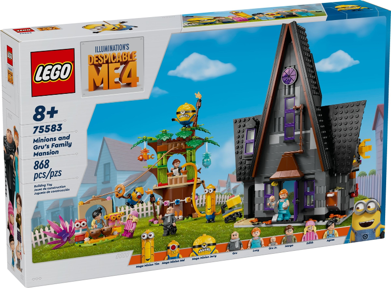 LEGO Despicable Me 4 75583 Minions and Gru's Family Mansion product image 1, provided for visual reference and product