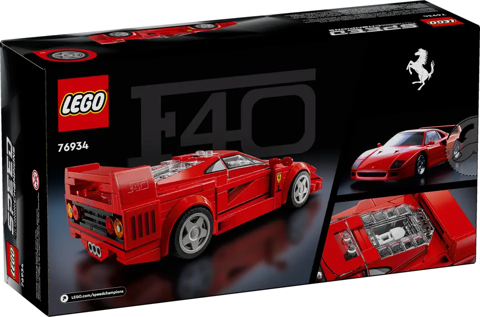 LEGO Speed Champions 76934 Ferrari F40 Supercar product image 2, provided for visual reference and product detail review