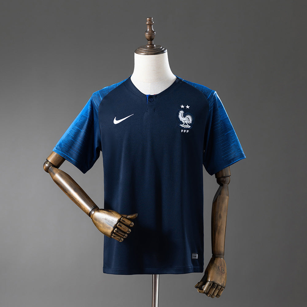 France Home Jersey 2018 World Cup Retro Football Kit Soccer
