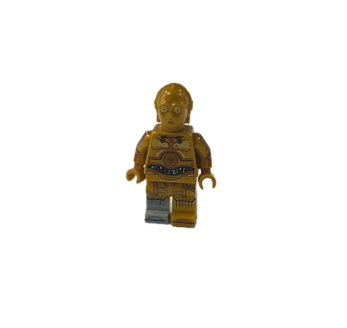 C-3P0 - Molded Light Bluish Gray Right Foot, Printed Arms (Minifig) product image 1, provided for visual reference and