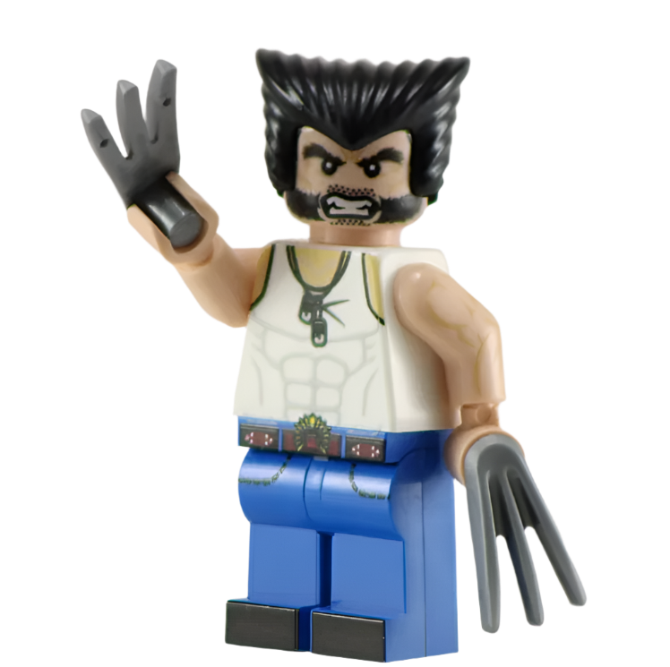 Angry Claws Logan - BigKidBrix Custom Printed Minifig product image 1, provided for visual reference and product detail