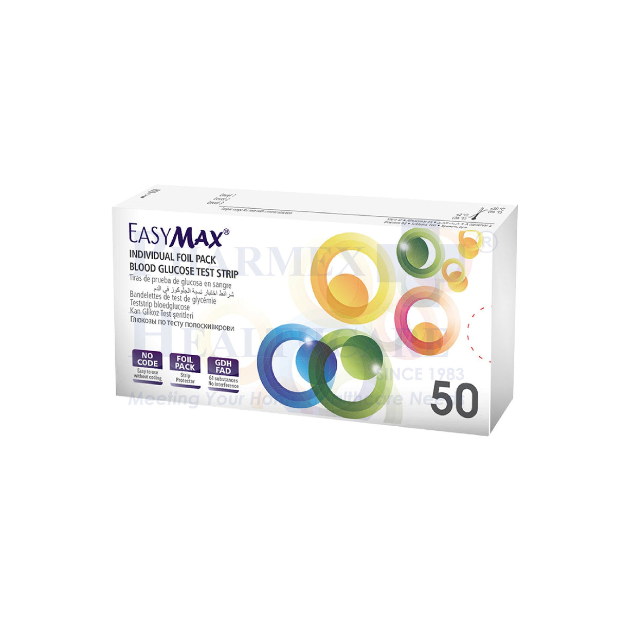 EASYMAX Blood Glucose Meter Test Strips (50Pce/Box)
