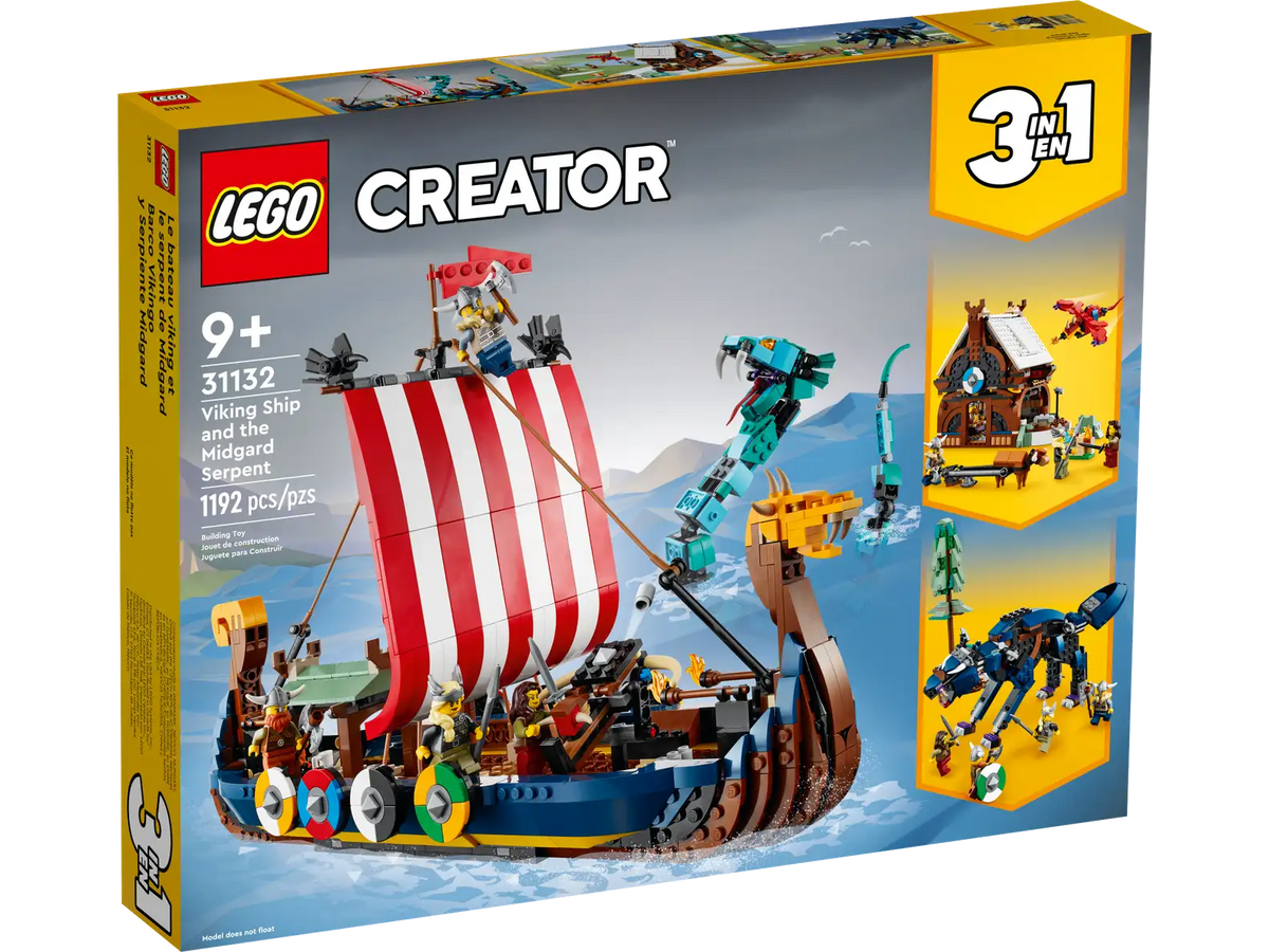 LEGO Creator 3in1 31132 Viking Ship and The Midgard Serpent product image 1, provided for visual reference and product