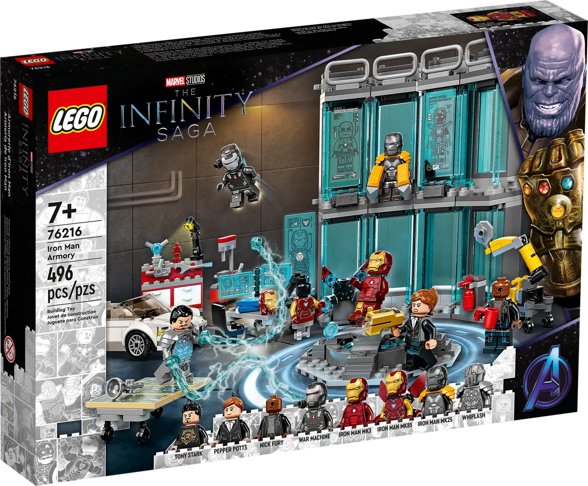 LEGO Marvel 76216 Iron Man Armory product image 1, provided for visual reference and product detail review