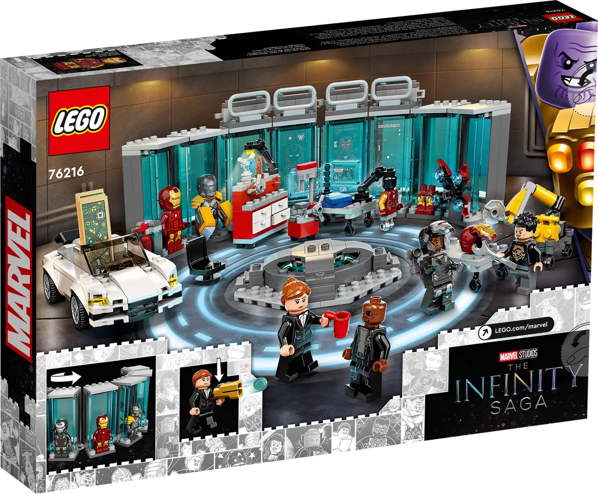 LEGO Marvel 76216 Iron Man Armory product image 2, provided for visual reference and product detail review
