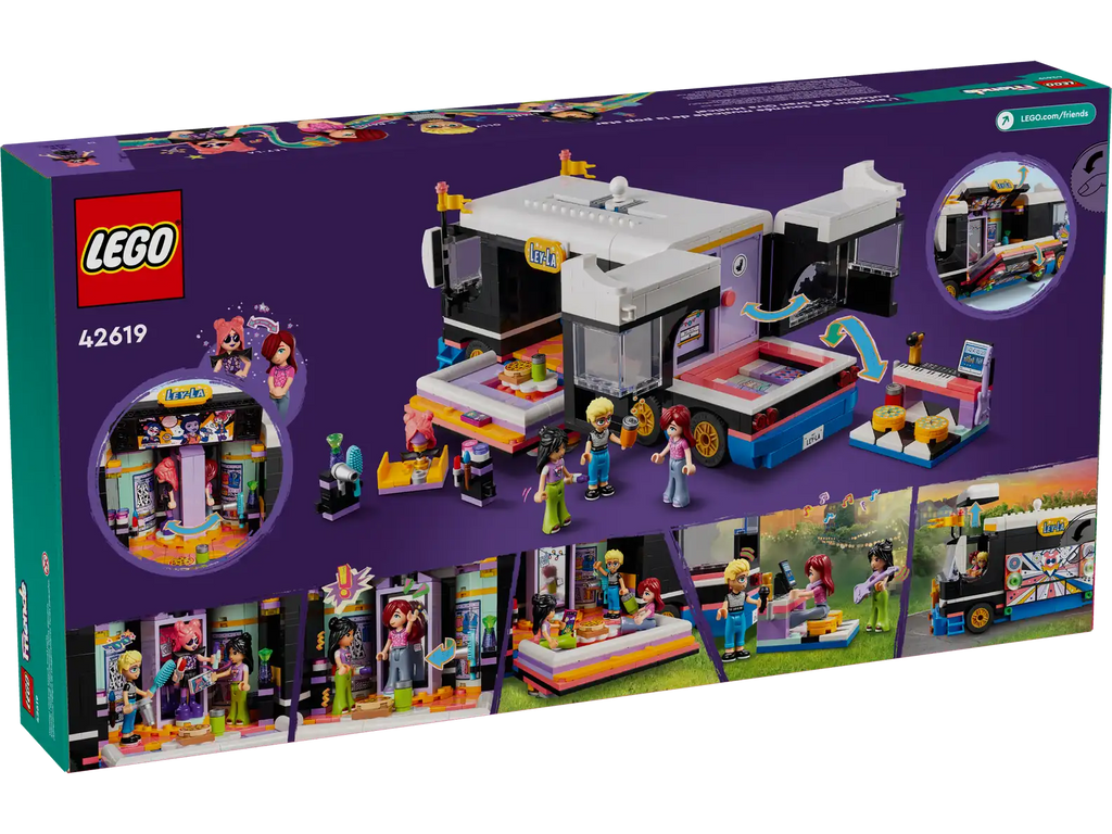 LEGO Friends 42619 Pop Star Music Tour Bus product image 2, provided for visual reference and product detail review