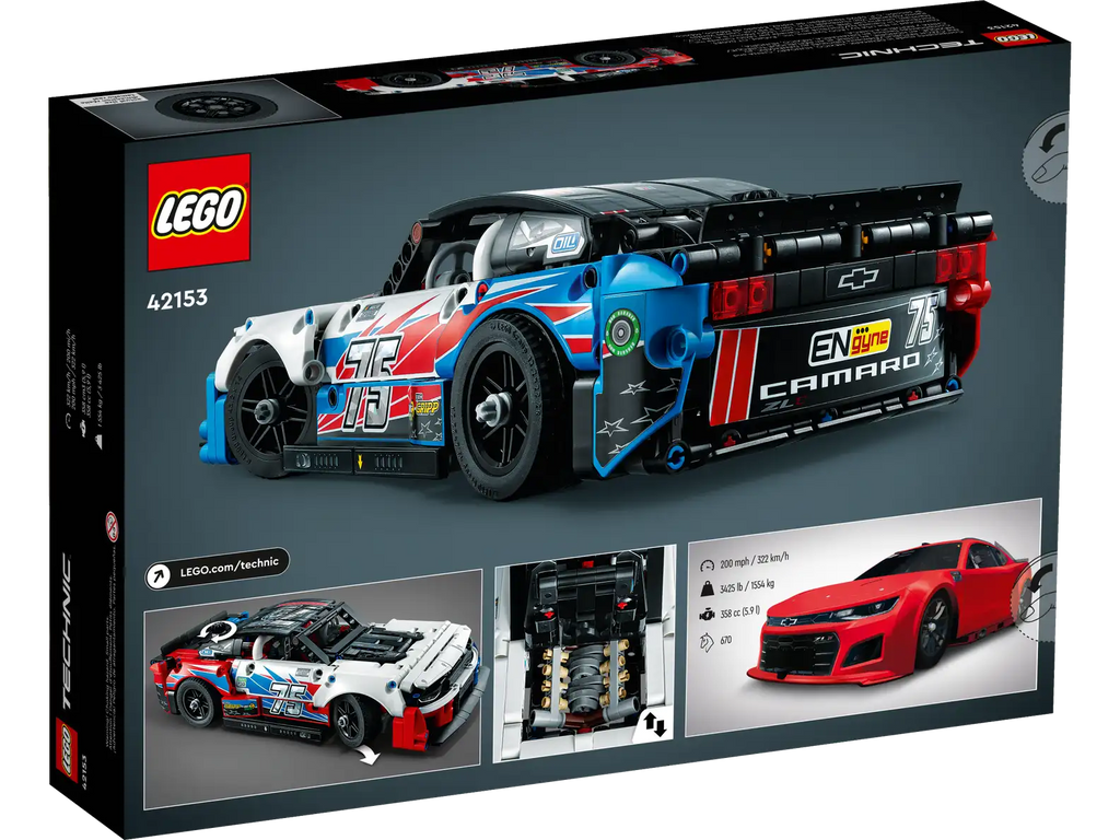 LEGO Technic 42153 NASCAR Next Gen Chevrolet Camaro product image 2, provided for visual reference and product detail review
