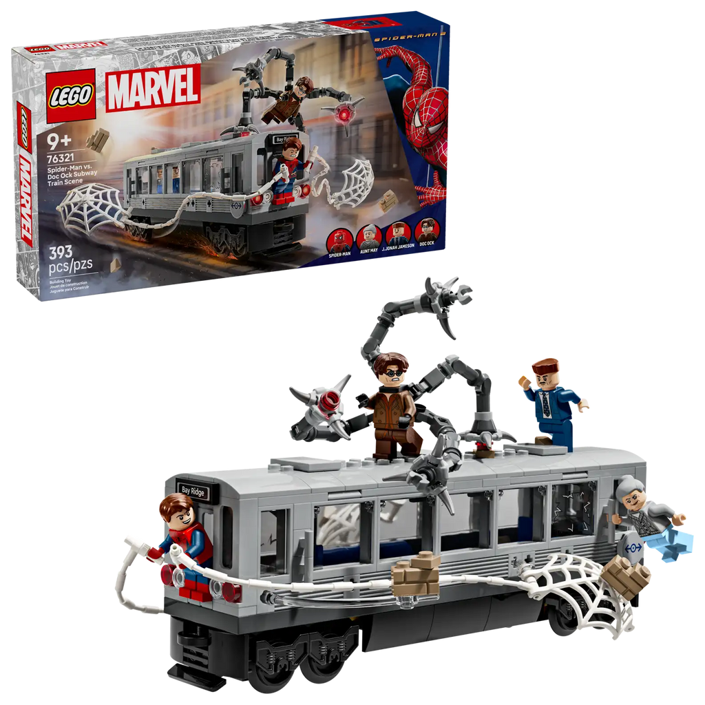 LEGO Marvel 76321 Spider-Man vs. Doc Ock Subway Train Scene product image 1, provided for visual reference and product