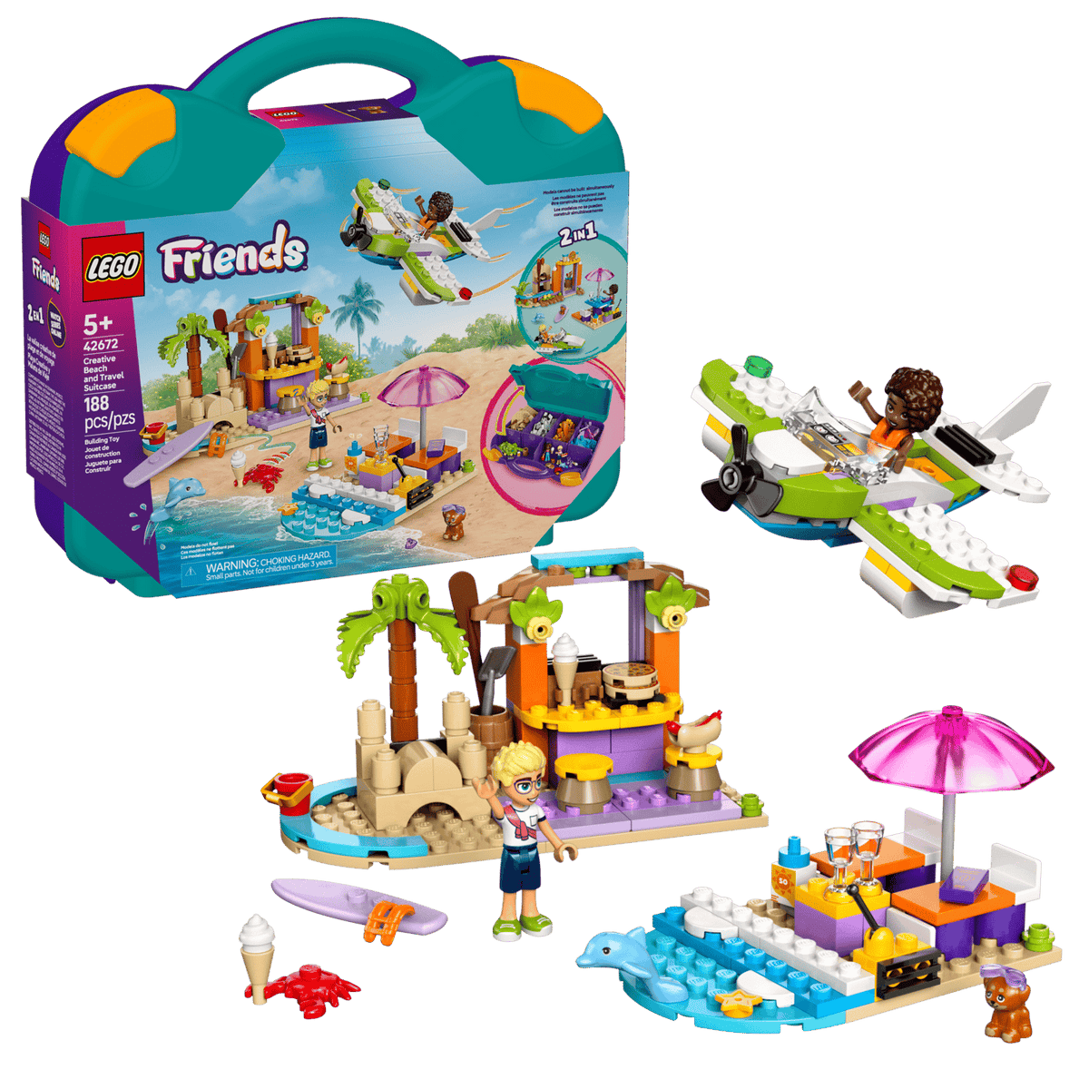 LEGO® Friends Creative Beach & Travel Suitcase (42672) product image 2, provided for visual reference and product detail