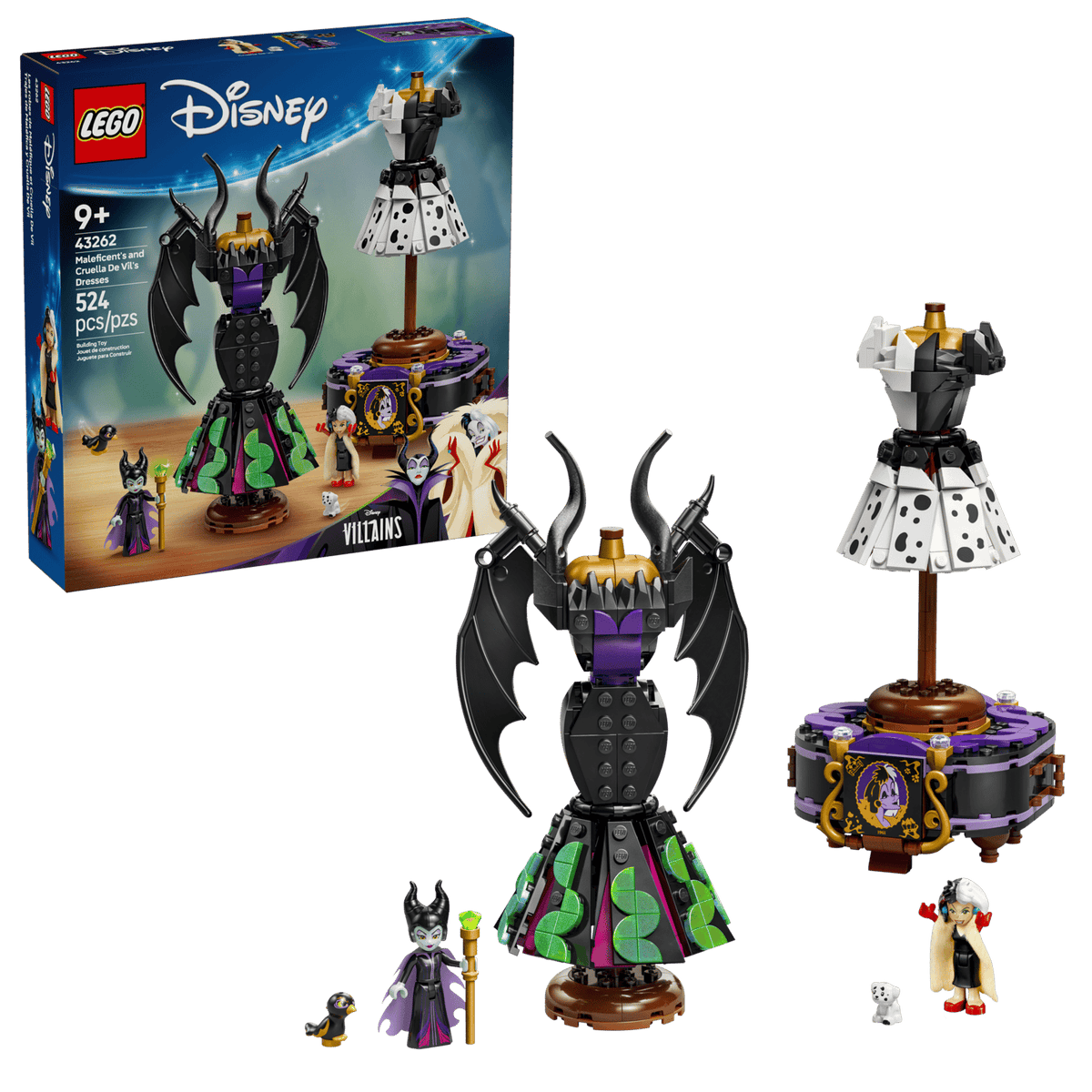 LEGO® Disney™ #43262 Maleficent's and Cruella De Vil's Dresses product image 1, provided for visual reference and product