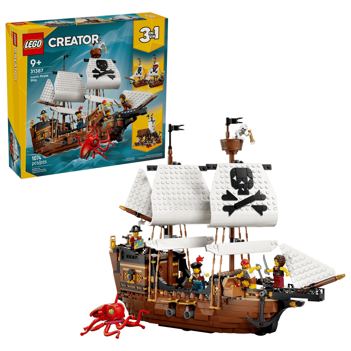 LEGO® Creator 3-in-1 #31387 Iconic Pirate Ship product image 1, provided for visual reference and product detail review