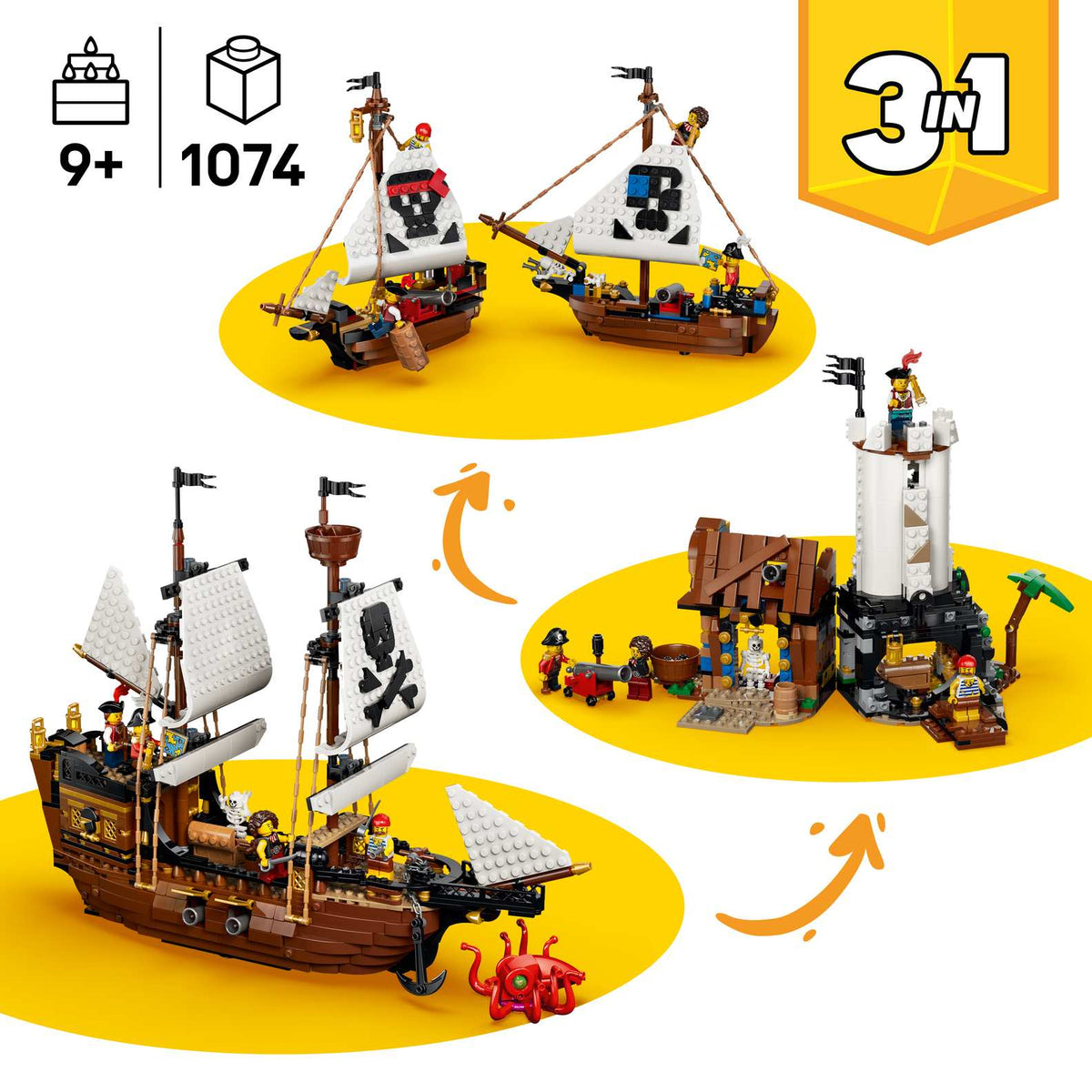 LEGO® Creator 3-in-1 #31387 Iconic Pirate Ship product image 2, provided for visual reference and product detail review