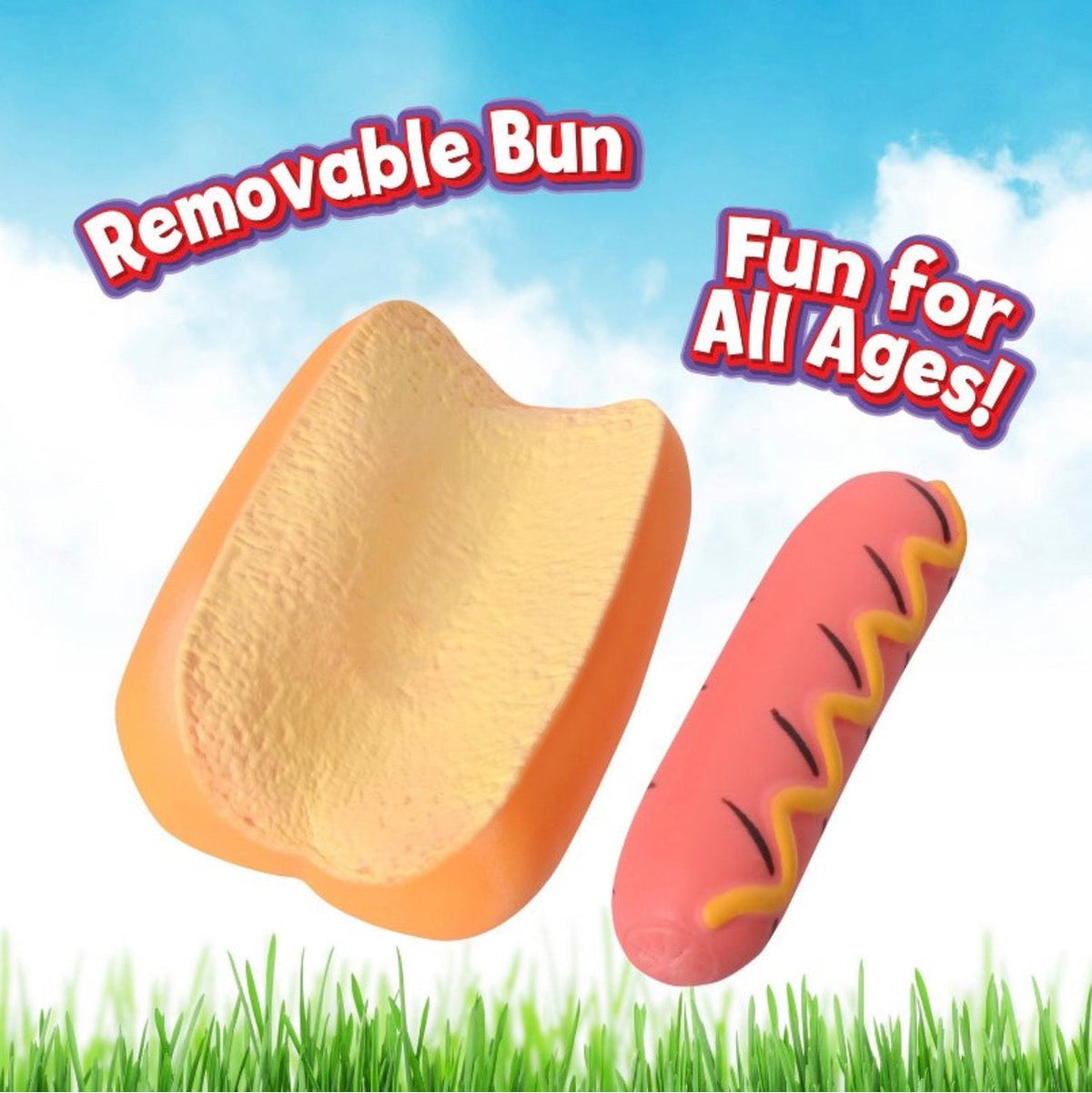 Viral Sunny Days Smush Mart Hot Dog and Cheese Cube Squishy Sensory squeeze Toy Bundle product image 3, provided for visual