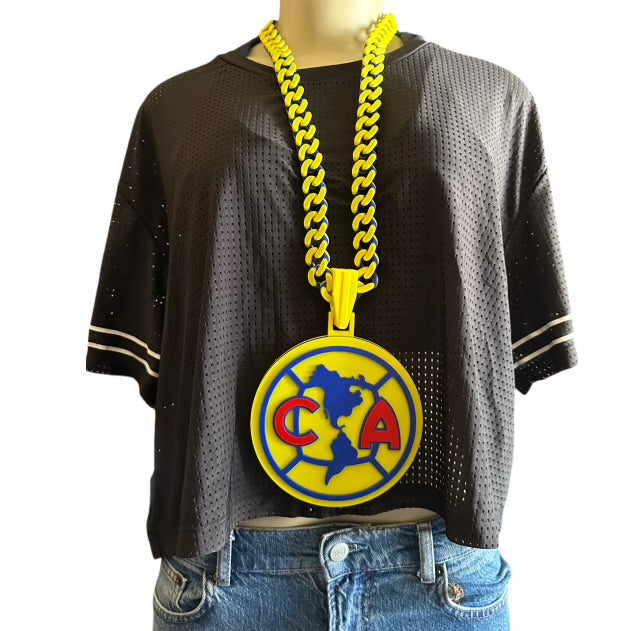 Club America Mexico City Soccer 3D Printed Statement Chain & Pendant product image 1, provided for visual reference and