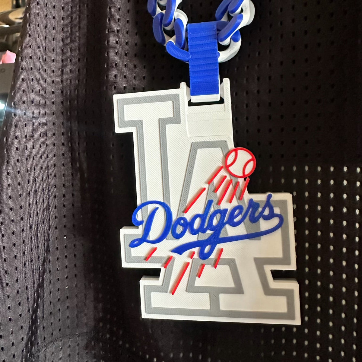 Los Angeles Baseball 3D Printed Statement Chain & Pendant product image 2, provided for visual reference and product detail