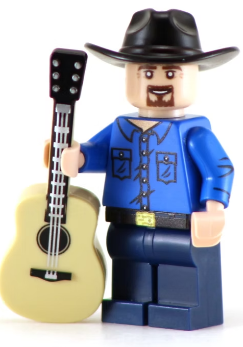 Country Legend Garth - BigKidBrix Custom Printed Minifig product image 1, provided for visual reference and product detail