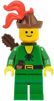 Forestman - Pouch, Brown Hat, Red 3-Feather Plume, Quiver (cas320) product image 1, provided for visual reference and