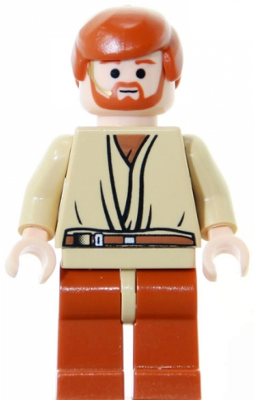 Obi-Wan Kenobi - Light Nougat, Dark Orange Hair and Legs, Gold Headset (sw0152) product image 1, provided for visual