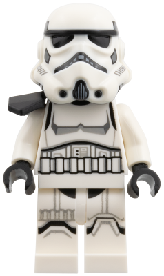 Imperial Stormtrooper - Dual Molded Helmet with Light Bluish Gray Panels on Back, Black Pauldron, Shoulder Belts, Medium