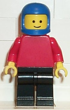 Plain Red Torso with Red Arms, Black Legs, Blue Classic Helmet (pln025) product image 1, provided for visual reference and