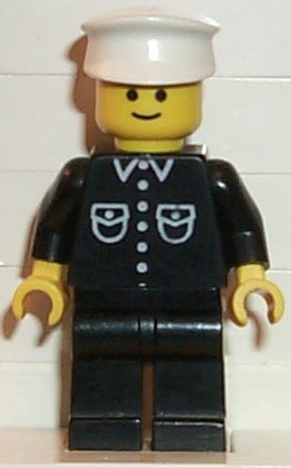 Shirt with 6 Buttons - Black, Black Legs, White Hat (but027) product image 1, provided for visual reference and product