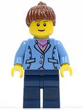 Medium Blue Jacket, Dark Blue Legs, Reddish Brown Ponytail Hair (twn044) product image 1, provided for visual reference and