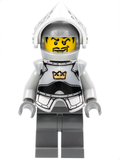 Fantasy Era - Crown Knight Plain with Breastplate, Helmet with Visor, Curly Eyebrows and Goatee, Dark Bluish Gray Hips and