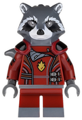 Rocket Raccoon - Dark Red Outfit, Dark Bluish Gray Head (sh0090) product image 1, provided for visual reference and product