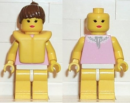 Gray and White Collar - Yellow Legs, Brown Ponytail Hair, Life Jacket (par007) product image 1, provided for visual