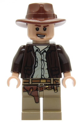 Indiana Jones - Dark Brown Jacket, Reddish Brown Fedora, Open Mouth Lopsided Grin (iaj044) product image 1, provided for